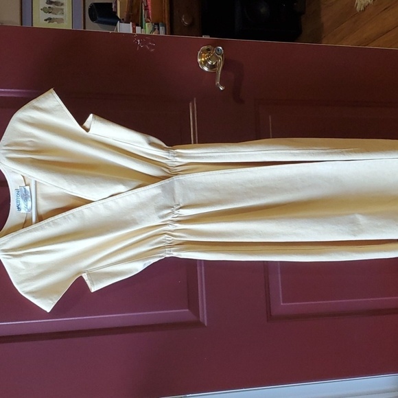 Halston RARE Saks Fifth Ave Vintage 1970 vintage yellow ultra suede wrap p2p 18 - Picture 3 of 16
